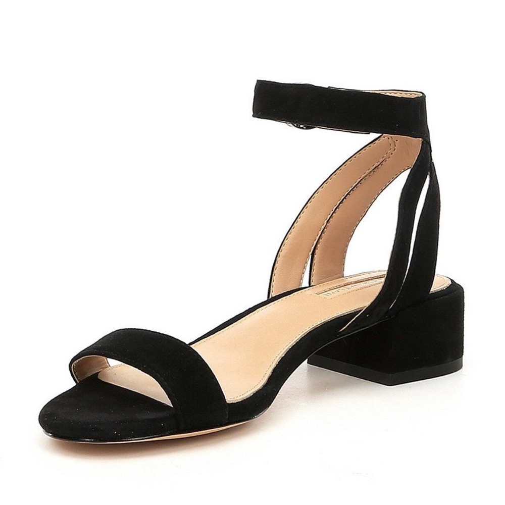 Antonio Melani Suede Ankle strap blocked sandals